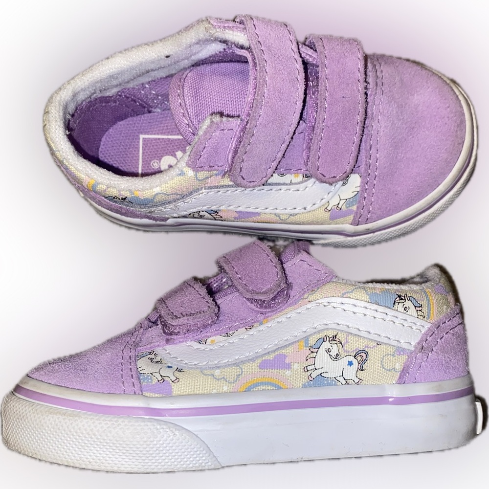 Vans Toddler Girl’s Purple Sneakers with Unicorns, 5C